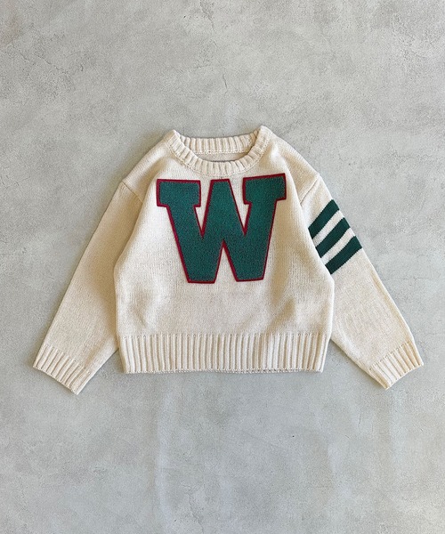 Life Support Products(ライフサポートプロダクツ)の「レタードニット(ニット/セーター・キッズ・オフホワイト/レッド/ブラウン/ベージュ/ネイビー・110/100/95/90/80/150/140/130/120)」の20枚目の写真