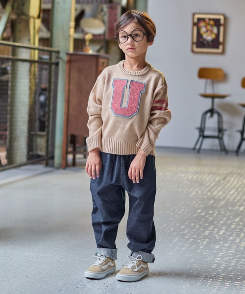 Life Support Products(ライフサポートプロダクツ)の「レタードニット(ニット/セーター・キッズ・オフホワイト/レッド/ブラウン/ベージュ/ネイビー・110/100/95/90/80/150/140/130/120)」の19枚目の写真