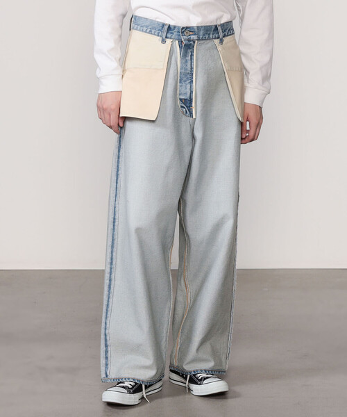 usa！完売アンスクリア　アウトサイドデニム INSCRIRE ジーンズ / アンスクリア：002 Flare Denim：ID-PT30B