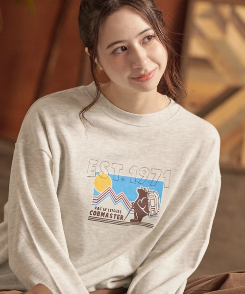 COBMASTER（コブマスター）の「COBMASTER/コブマスター　裏毛 刺繍/PT スウェット（EST1971）（スウェット・メンズ・オートミール/ブルー系その他/ブラック・MEDIUM/LARGE/X-LARGE）」の2枚目の写真