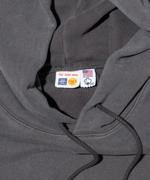 FREAK'S STORE(フリークスストア)の「FREAK’S STORE/フリークスストア HEAVY WEIGHT HOODIE 15oz アシッド加工/ヘビーウェイト フーディー/15オンス/リラックスフィット/USAコットン(パーカー・メンズ・カーキ/オフホワイト/チャコール・MEDIUM/LARGE/SMALL)」の5枚目の写真