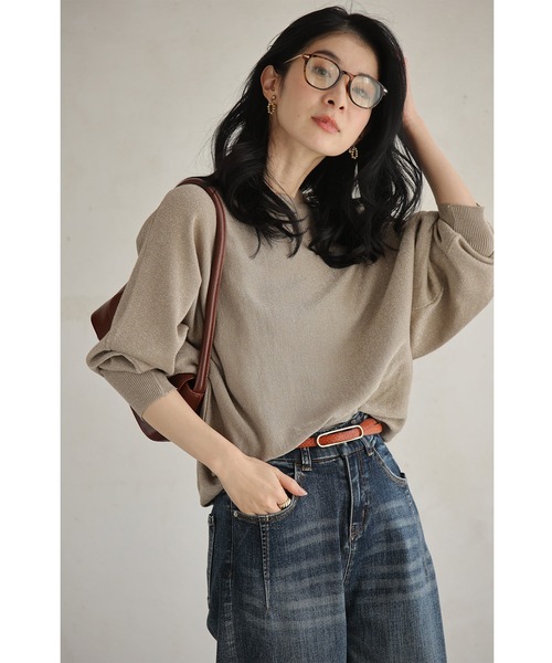 cawaii(カワイイ)の「上品に煌めくシャイニードルマンカットソートップス(Tシャツ/カットソー・レディース・ベージュ/グリーン/グレー・FREE)」の11枚目の写真