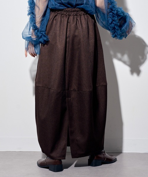 MAISON BREEZE reveur（メゾンブリーズレヴール）の「【MAISON BREEZE reveur】ツイードコクーンスカート　DTK（スカート・レディース・ブラック/グレー/ブラウン・FREE）」の19枚目の写真