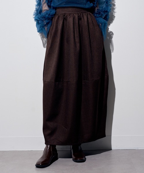 MAISON BREEZE reveur（メゾンブリーズレヴール）の「【MAISON BREEZE reveur】ツイードコクーンスカート　DTK（スカート・レディース・ブラック/グレー/ブラウン・FREE）」の12枚目の写真