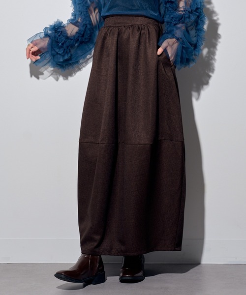 MAISON BREEZE reveur（メゾンブリーズレヴール）の「【MAISON BREEZE reveur】ツイードコクーンスカート　DTK（スカート・レディース・ブラック/グレー/ブラウン・FREE）」の18枚目の写真