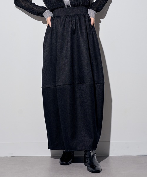 MAISON BREEZE reveur（メゾンブリーズレヴール）の「【MAISON BREEZE reveur】ツイードコクーンスカート　DTK（スカート・レディース・ブラック/グレー/ブラウン・FREE）」の7枚目の写真
