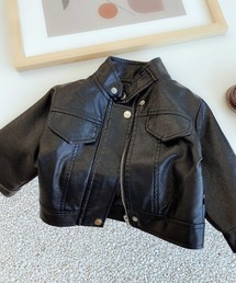 ALBERO PITTI（アルベロピッティ）の「フェイクレザーベロアインナーライダースジャケット（ライダースジャケット・キッズ）」