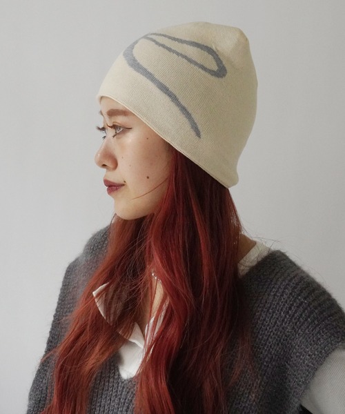 Port（ポート）の「【 antique andico / アンティーク アンディコ 】 グラフィック リボン ニット ビーニー #_（ニットキャップ/ビーニー・レディース・アイボリー/イエロー/ブラック/ライトグレー/チャコールグレー/ネイビー/レッド・FREE）」の9枚目の写真