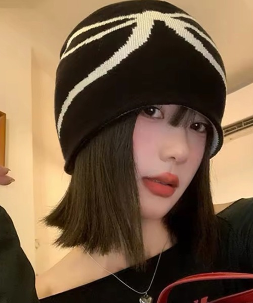 Port（ポート）の「【 antique andico / アンティーク アンディコ 】 グラフィック リボン ニット ビーニー #_（ニットキャップ/ビーニー・レディース・アイボリー/イエロー/ブラック/ライトグレー/チャコールグレー/ネイビー/レッド・FREE）」の15枚目の写真