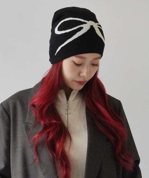 Port（ポート）の「【 antique andico / アンティーク アンディコ 】 グラフィック リボン ニット ビーニー #_（ニットキャップ/ビーニー・レディース・アイボリー/イエロー/ブラック/ライトグレー/チャコールグレー/ネイビー/レッド・FREE）」の12枚目の写真