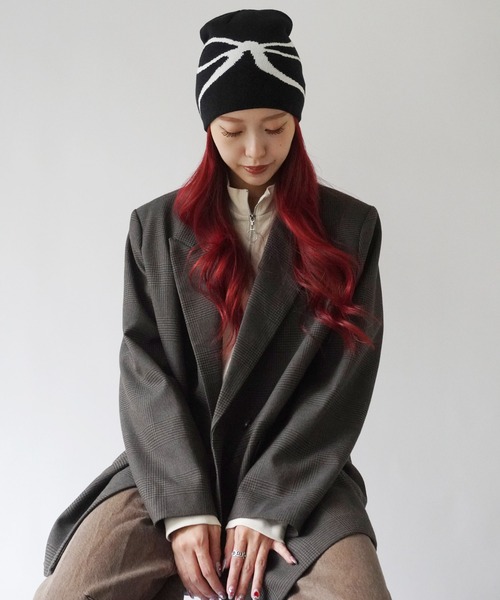 Port（ポート）の「【 antique andico / アンティーク アンディコ 】 グラフィック リボン ニット ビーニー #_（ニットキャップ/ビーニー・レディース・アイボリー/イエロー/ブラック/ライトグレー/チャコールグレー/ネイビー/レッド・FREE）」の13枚目の写真