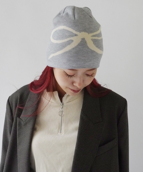 Port（ポート）の「【 antique andico / アンティーク アンディコ 】 グラフィック リボン ニット ビーニー #_（ニットキャップ/ビーニー・レディース・アイボリー/イエロー/ブラック/ライトグレー/チャコールグレー/ネイビー/レッド・FREE）」の22枚目の写真