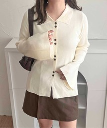 apres jour clair（アプレジュールクレア）の「【apres jour clair】ボタンデザインポロニット【ZOZOTOWN限定アイテム】（カーディガン/ボレロ・レディース）」