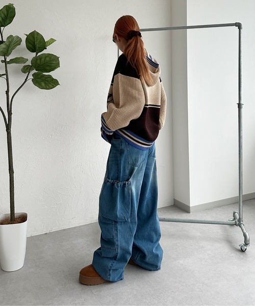 sedacle（セダクル）の「巾着ポケットカーゴデニム（デニムパンツ・メンズ・インディゴブルー/ブラック・LARGE/MEDIUM/SMALL）」の8枚目の写真