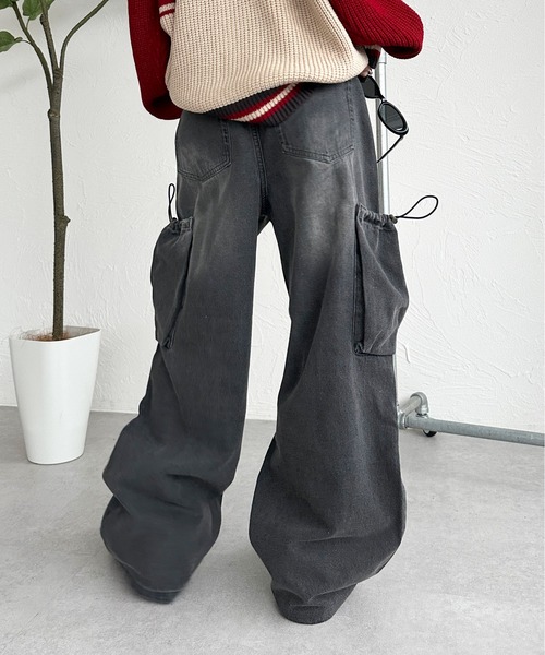 sedacle（セダクル）の「巾着ポケットカーゴデニム（デニムパンツ・メンズ・インディゴブルー/ブラック・LARGE/MEDIUM/SMALL）」の10枚目の写真