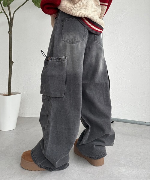 sedacle（セダクル）の「巾着ポケットカーゴデニム（デニムパンツ・メンズ・インディゴブルー/ブラック・LARGE/MEDIUM/SMALL）」の9枚目の写真