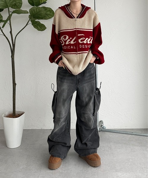 sedacle（セダクル）の「巾着ポケットカーゴデニム（デニムパンツ・メンズ・インディゴブルー/ブラック・LARGE/MEDIUM/SMALL）」の11枚目の写真