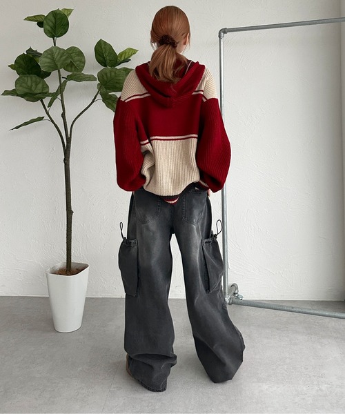 sedacle（セダクル）の「巾着ポケットカーゴデニム（デニムパンツ・メンズ・インディゴブルー/ブラック・LARGE/MEDIUM/SMALL）」の13枚目の写真