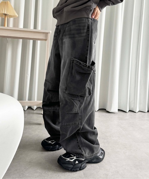 sedacle（セダクル）の「巾着ポケットカーゴデニム（デニムパンツ・メンズ・インディゴブルー/ブラック・LARGE/MEDIUM/SMALL）」の14枚目の写真