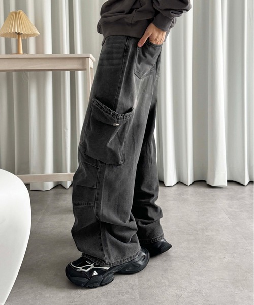 sedacle（セダクル）の「巾着ポケットカーゴデニム（デニムパンツ・メンズ・インディゴブルー/ブラック・LARGE/MEDIUM/SMALL）」の15枚目の写真