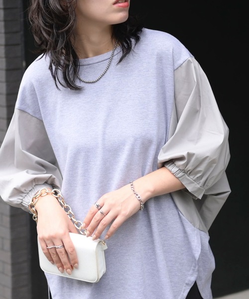 ドルマンギャザースリーブプルオーバー（Tシャツ/カットソー