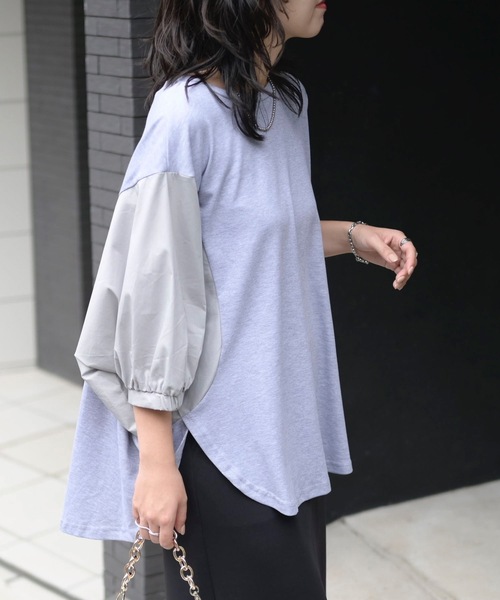 セール】ドルマンギャザースリーブプルオーバー（Tシャツ