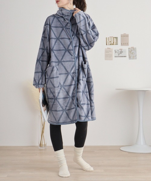 FUNALIVE（ファンアライブ）の「ブランケットローブミディ丈（ガウン/バスローブ・レディース・アイボリー系/ネイビー系/イエロー/パープル/ベージュ系/ピンク系・FREE）」の14枚目の写真