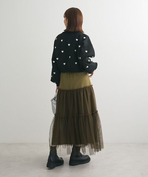 ELENCARE DUE(エレンカーレデュエ)の「・ELENCARE DUE ハイブリットティアードスカート(スカート・レディース・チャコールグレー/ブラック/カーキ・FREE)」の7枚目の写真