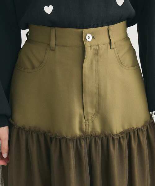 ELENCARE DUE(エレンカーレデュエ)の「・ELENCARE DUE ハイブリットティアードスカート(スカート・レディース・チャコールグレー/ブラック/カーキ・FREE)」の9枚目の写真