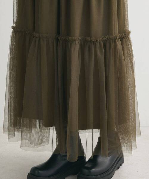 ELENCARE DUE(エレンカーレデュエ)の「・ELENCARE DUE ハイブリットティアードスカート(スカート・レディース・チャコールグレー/ブラック/カーキ・FREE)」の12枚目の写真