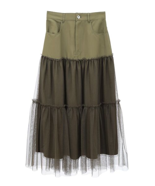 ELENCARE DUE(エレンカーレデュエ)の「・ELENCARE DUE ハイブリットティアードスカート(スカート・レディース・チャコールグレー/ブラック/カーキ・FREE)」の16枚目の写真