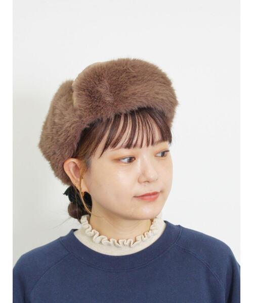 Samansa Mos2（サマンサ モスモス）の「フライトキャップ（ハット・レディース・モカ/オフホワイト・F）」の3枚目の写真