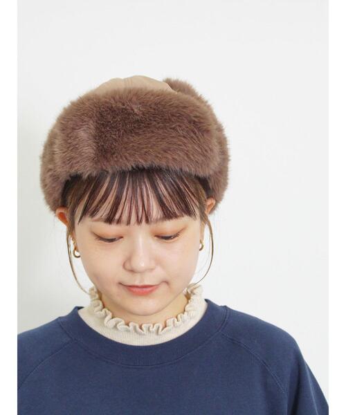 Samansa Mos2（サマンサ モスモス）の「フライトキャップ（ハット・レディース・モカ/オフホワイト・F）」の4枚目の写真