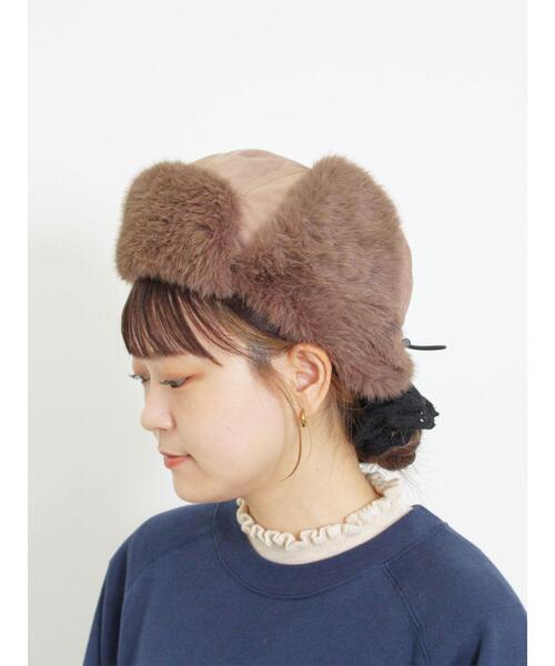 Samansa Mos2（サマンサ モスモス）の「フライトキャップ（ハット・レディース・モカ/オフホワイト・F）」の5枚目の写真