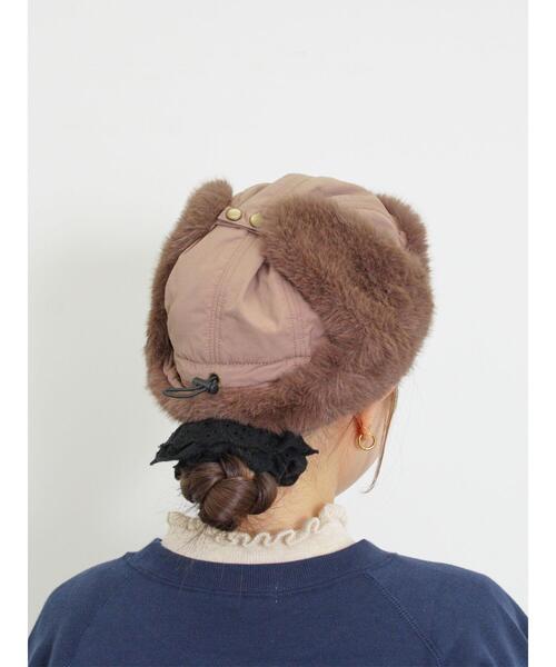 Samansa Mos2（サマンサ モスモス）の「フライトキャップ（ハット・レディース・モカ/オフホワイト・F）」の7枚目の写真