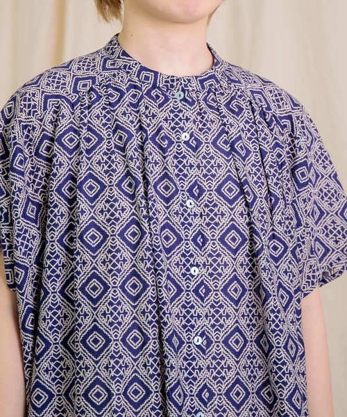 BROCANTE ブロカント インドプリント フロンセワンピース Brocante / ブロカント] インドプリントフロンセワンピース