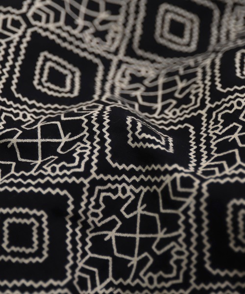 極美品✨　Brocanto ブロカント　インドプリントフロンセワンピース　黒 37-0270X]Brocante(ブロカント) インドプリント フロンセ