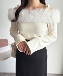 ファーオフショルニット【ZOZOTOWN限定アイテム】