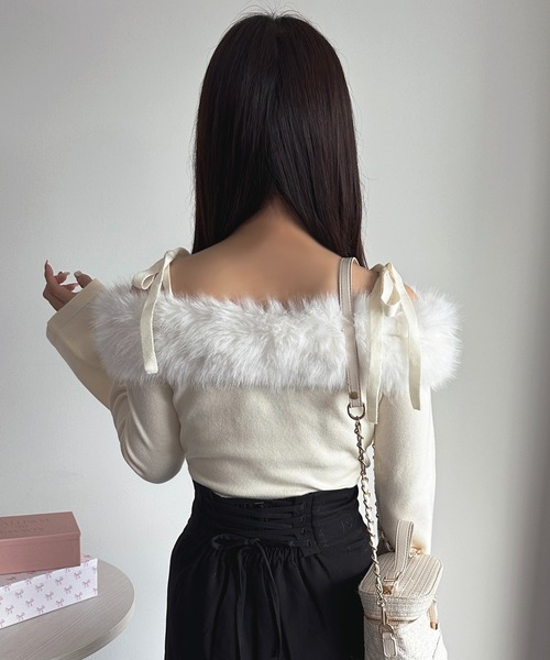 apres jour(アプレジュール)の「ファーオフショルニット【ZOZOTOWN限定アイテム】(ニット/セーター・レディース・ベビーピンク/ブラック/ホワイト・フリー/X-LARGE)」の20枚目の写真