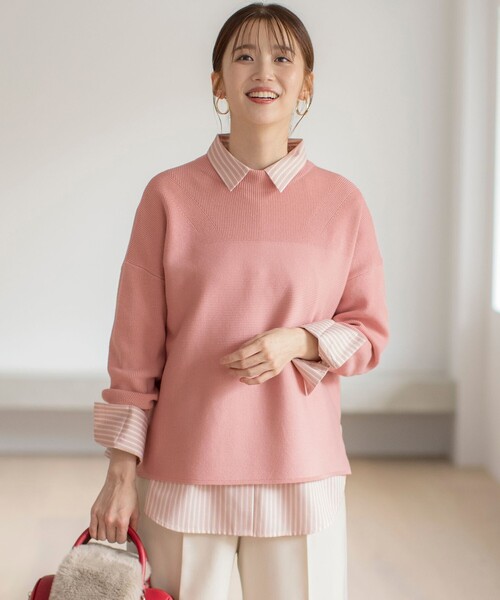 ANY SIS(エニィスィス)の「【洗える】ウキウキ ニット(ニット/セーター・レディース・ネイビー系/レッド系/ピンク系/ライトイエロー系/サックスブルー系/ベージュ系・4)」の6枚目の写真