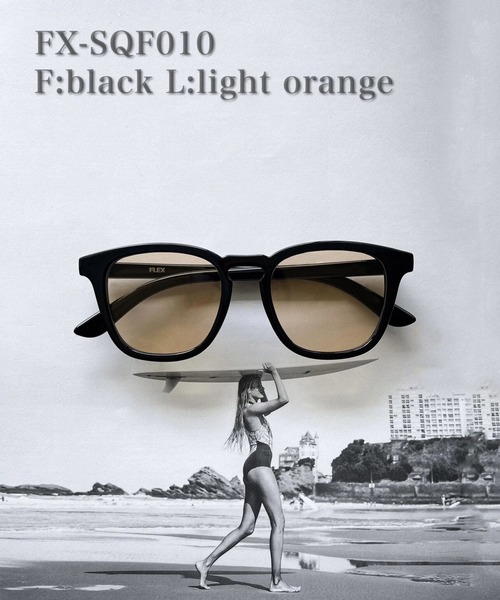 FLEX（フレックス）の「square frame sunglasses / スクエアフレーム サングラス（サングラス・レディース・グレー/オレンジ/グリーン・FREE）」の2枚目の写真
