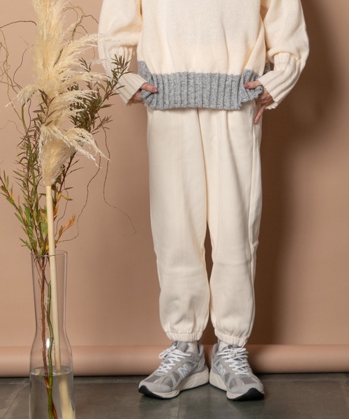 Bou Jeloud（ブージュルード）の「ｽｳｪｯﾄﾊﾟﾝﾂ（スウェットパンツ・レディース・ブラック/アイボリー/チャコールグレー・38）」の7枚目の写真