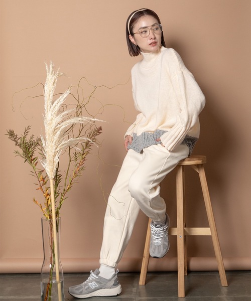 Bou Jeloud（ブージュルード）の「ｽｳｪｯﾄﾊﾟﾝﾂ（スウェットパンツ・レディース・ブラック/アイボリー/チャコールグレー・38）」の12枚目の写真