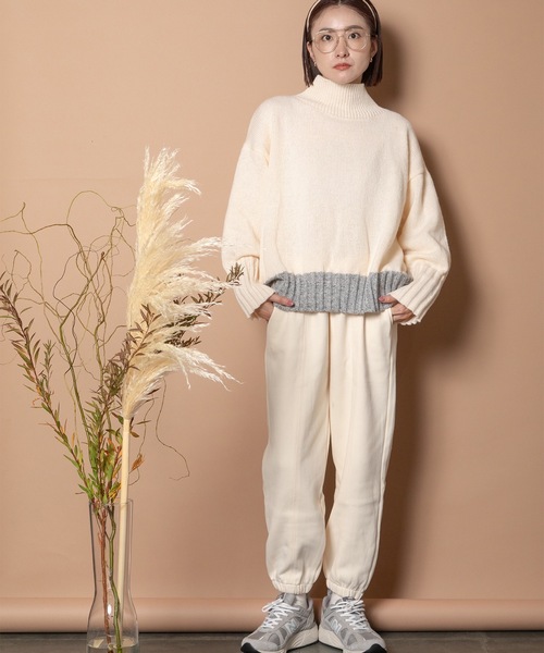 Bou Jeloud（ブージュルード）の「ｽｳｪｯﾄﾊﾟﾝﾂ（スウェットパンツ・レディース・ブラック/アイボリー/チャコールグレー・38）」の14枚目の写真