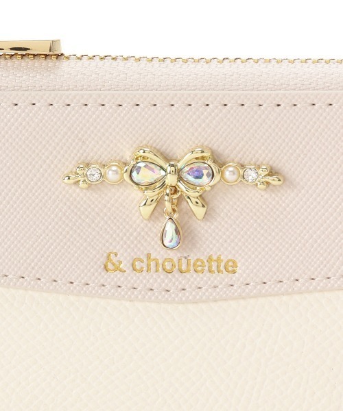 リボンスウィングビジュー付き フラグメントケース（コインケース）｜& chouette（アンドシュエット）