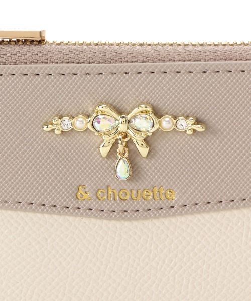 リボンスウィングビジュー付き フラグメントケース（コインケース）｜& chouette（アンドシュエット）