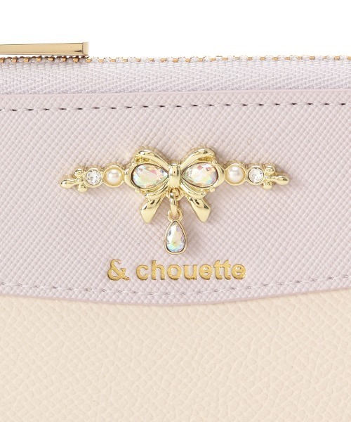 リボンスウィングビジュー付き フラグメントケース（コインケース）｜& chouette（アンドシュエット）