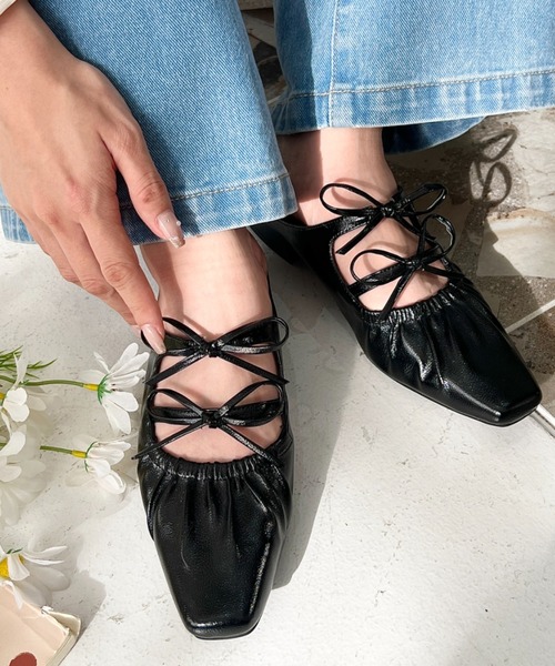 セール】ダブルリボンストラップパンプス（パンプス）｜LOULOU