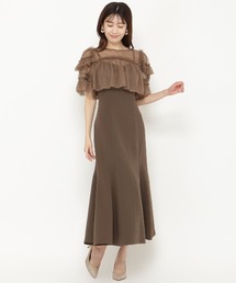 チュールフリルマーメイドドレス