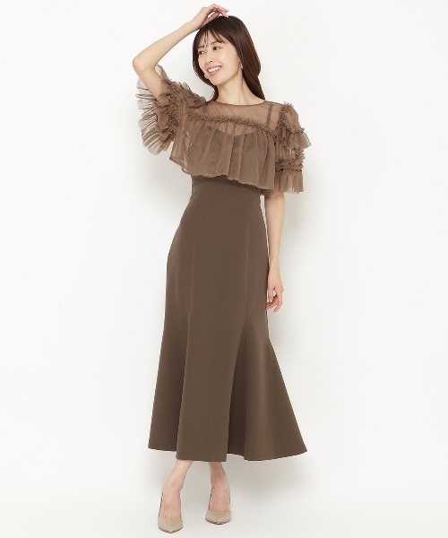 アンド クチュール チュールフリルドレス アンドクチュール AND COUTURE チュールフリルドレス （ブラック